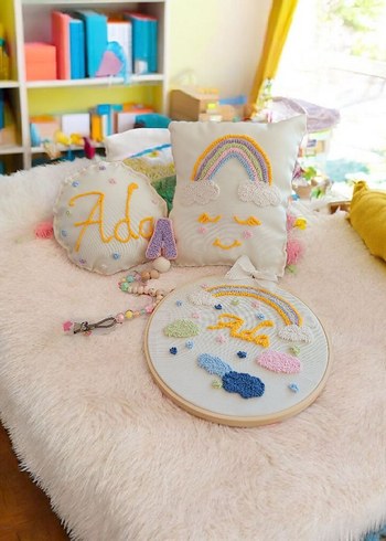 Gökkuşağı Temalı Dekoratif bebek çocuk odası Seti