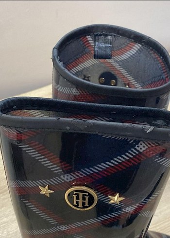 Tommy Hilfiger Tommy Hilfiger Kareli Desenli Tokalı Kadın Yağmur Çizmesi