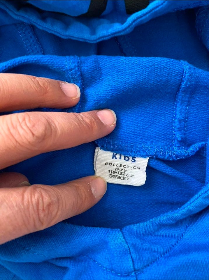 Kapüşonlu Mavi Erkek Sweatshirt - Görsel 3