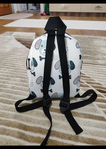 Köpek Desenli Beyaz Çocuk Çantası