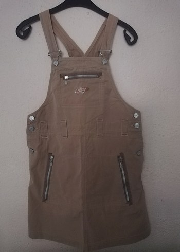 Bej rengi mini  Kadın Salopet - Görsel 2