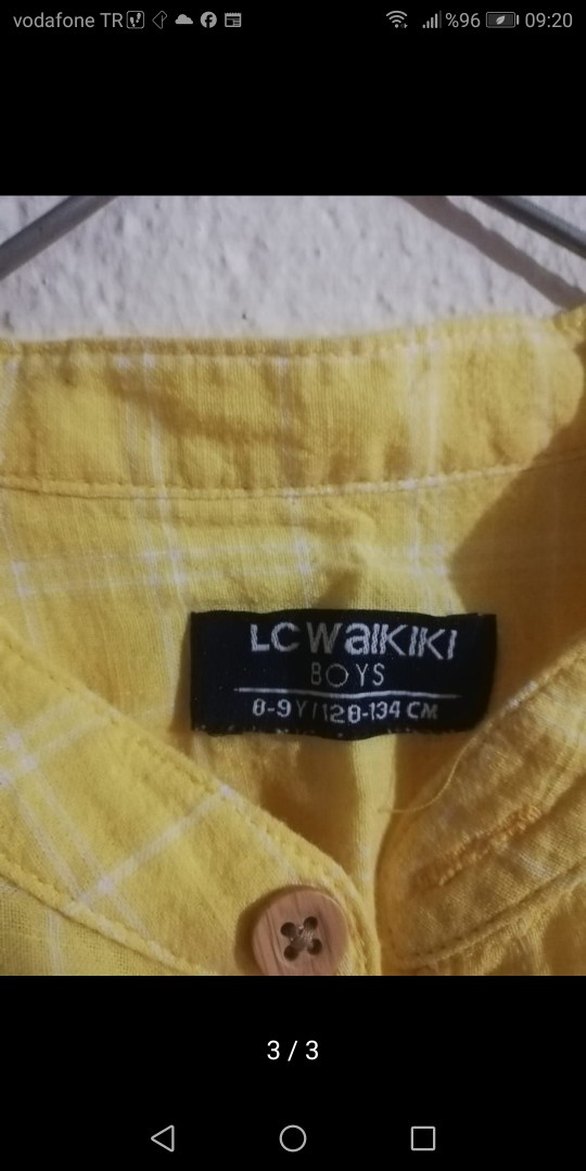 Erkek Çocuk Sarı Kısa Kollu Keten Gömlek - Görsel 3