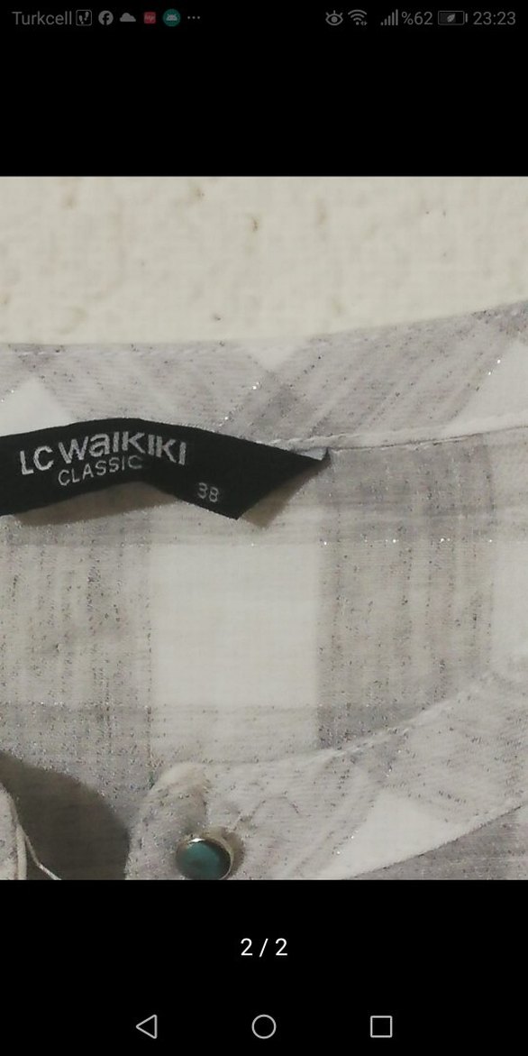 LC Waikiki Marka Kadın Gri Keten fakir Kollu  bluz - Görsel 2