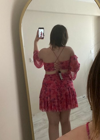 42 Beden pembe Renk Pembe Renkli Mini Elbise