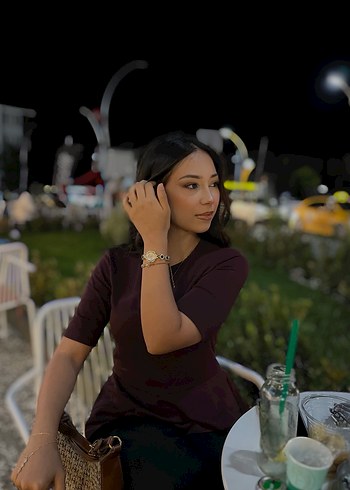 Bordo Kısa Kollu Fırfırlı Bluz - Görsel 2