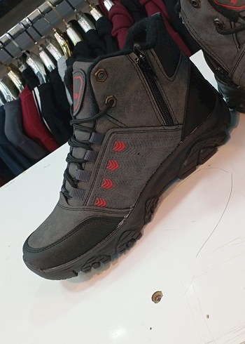 Gri Erkek Outdoor Ayakkabı Velcro Detaylı - Görsel 3