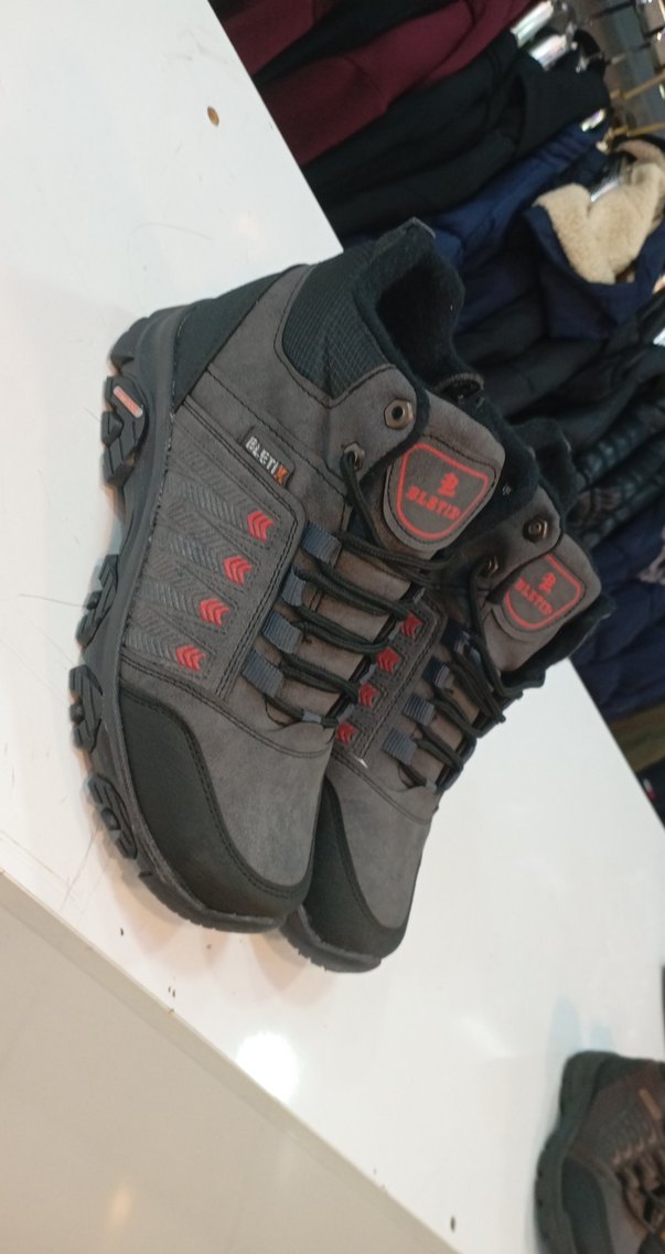 Gri Erkek Outdoor Ayakkabı Velcro Detaylı - Görsel 2