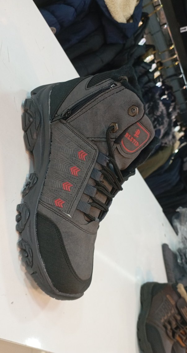 Gri Erkek Outdoor Ayakkabı Velcro Detaylı - Görsel 4
