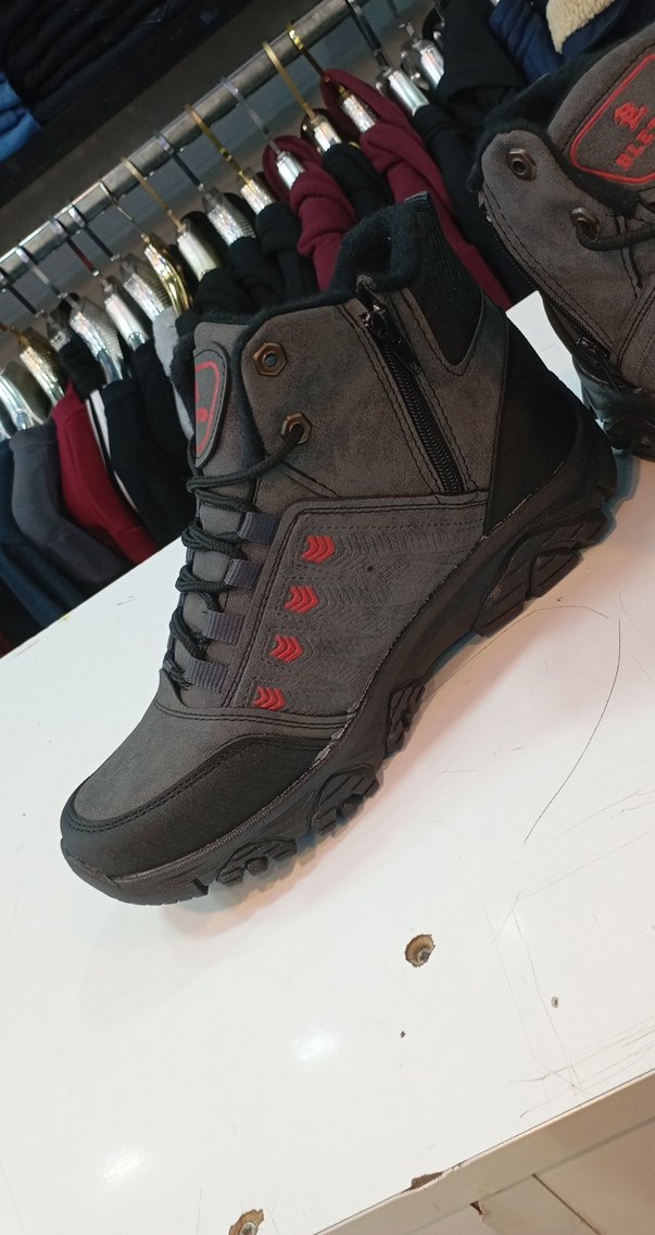 Gri Erkek Outdoor Ayakkabı Velcro Detaylı - Görsel 3