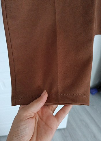 Koton Kahverengi Bol Kesim Kumaş Pantolon