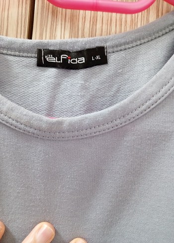 Diğer Gri Uzun Kollu Salaş Kadın Sweatshirt