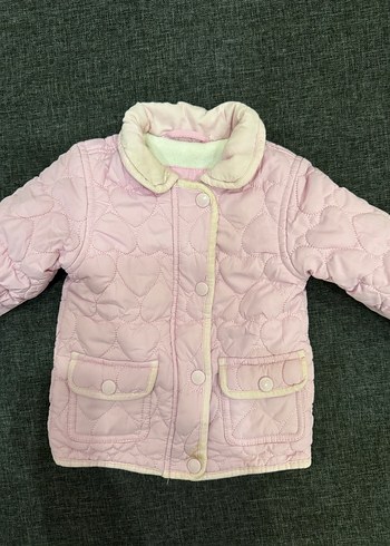 Düğmeli Pembe Kız Çocuk Kaban