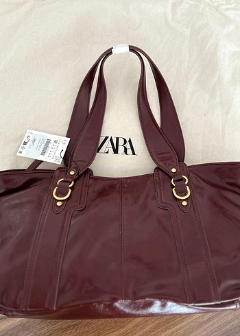  Beden Zara Bordo Deri Kadın Çanta