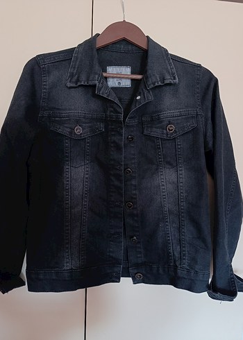 Diğer Siyah Düğmeli Kadın Denim Ceket