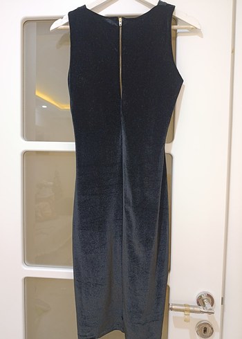 Siyah V Yaka Uzun Gotik Abiye Elbise - Görsel 2