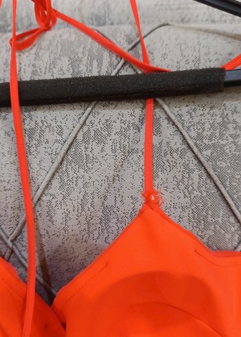 Kırmızı Drapeli Uzun Abiye Elbise - Görsel 5