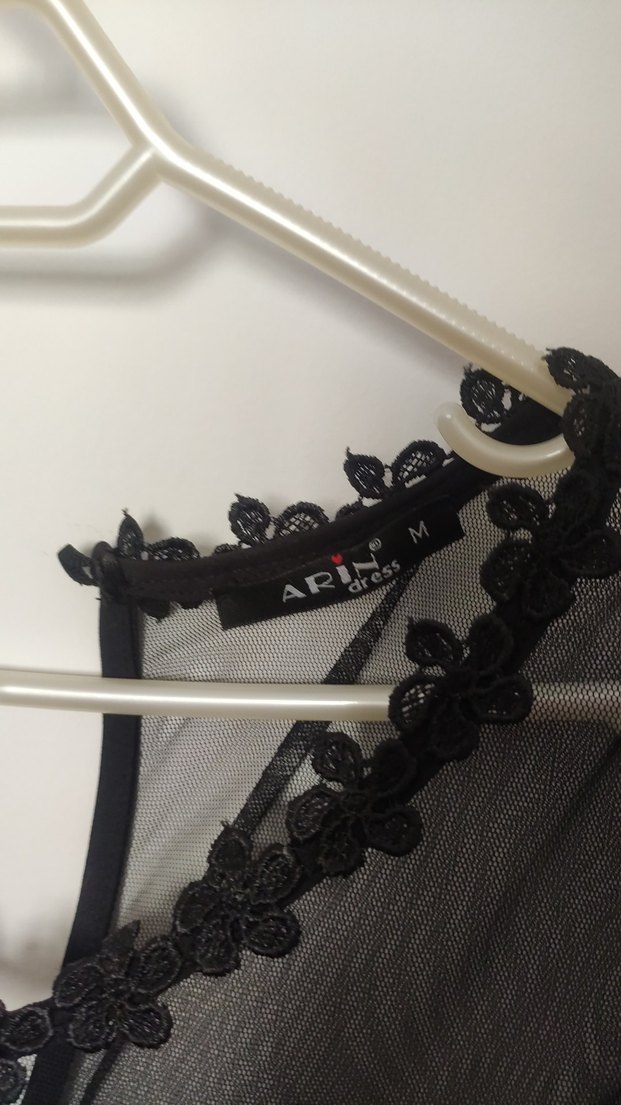 Dantel Detaylı Siyah Midi V Yaka Elbise - Görsel 4