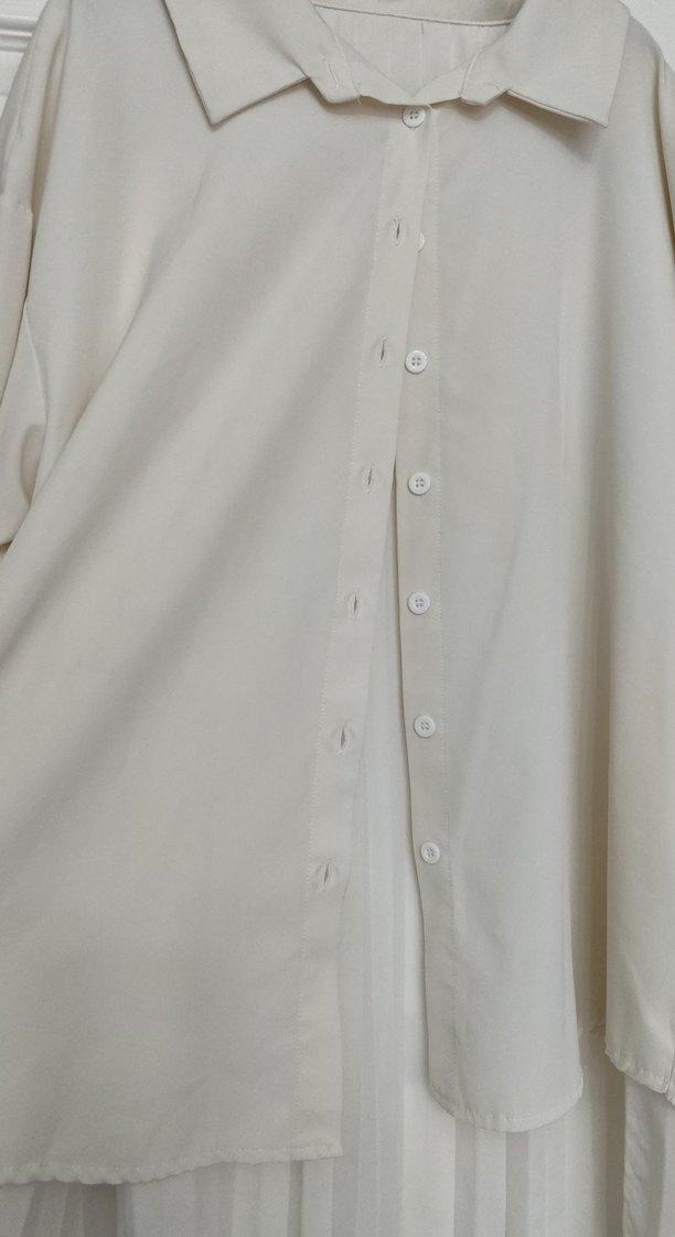 Kadın Beyaz Uzun Kollu Gömlek - Görsel 2