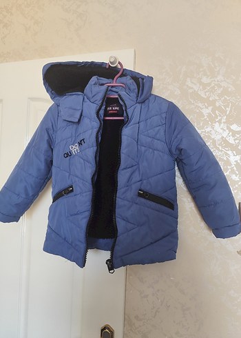 Erkek Çocuk Mavi Kürklü Street Wear Mont
