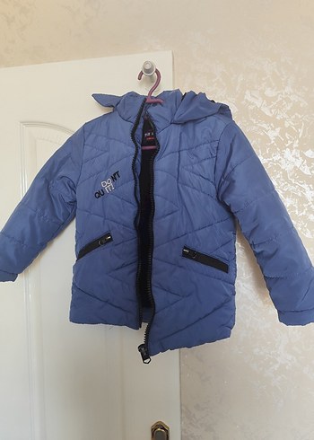 Diğer Erkek Çocuk Mavi Kürklü Street Wear Mont
