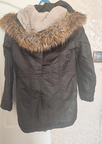 Yeşil Kadın Kapüşonlu Sıcak Mont - Görsel 3