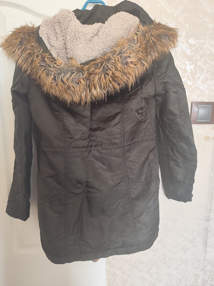 Yeşil Kadın Kapüşonlu Sıcak Mont - Görsel 3