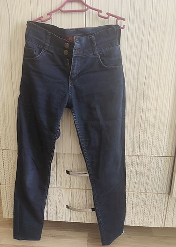 Parlak Lacivert Normal Boy Kadın Kot Patolon - Görsel 6