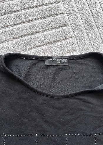 Siyah Payetli Tişört - Görsel 5