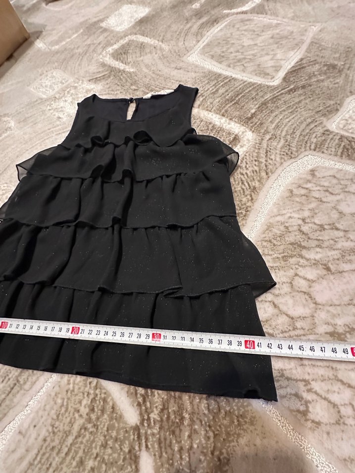 Kız Çocuk Siyah Fırfırlı Kolsuz Yelek - Görsel 3