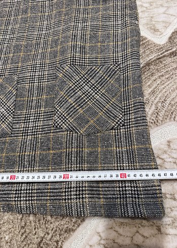 Ekose Desenli Gri Kız Örme Salopet - Görsel 3