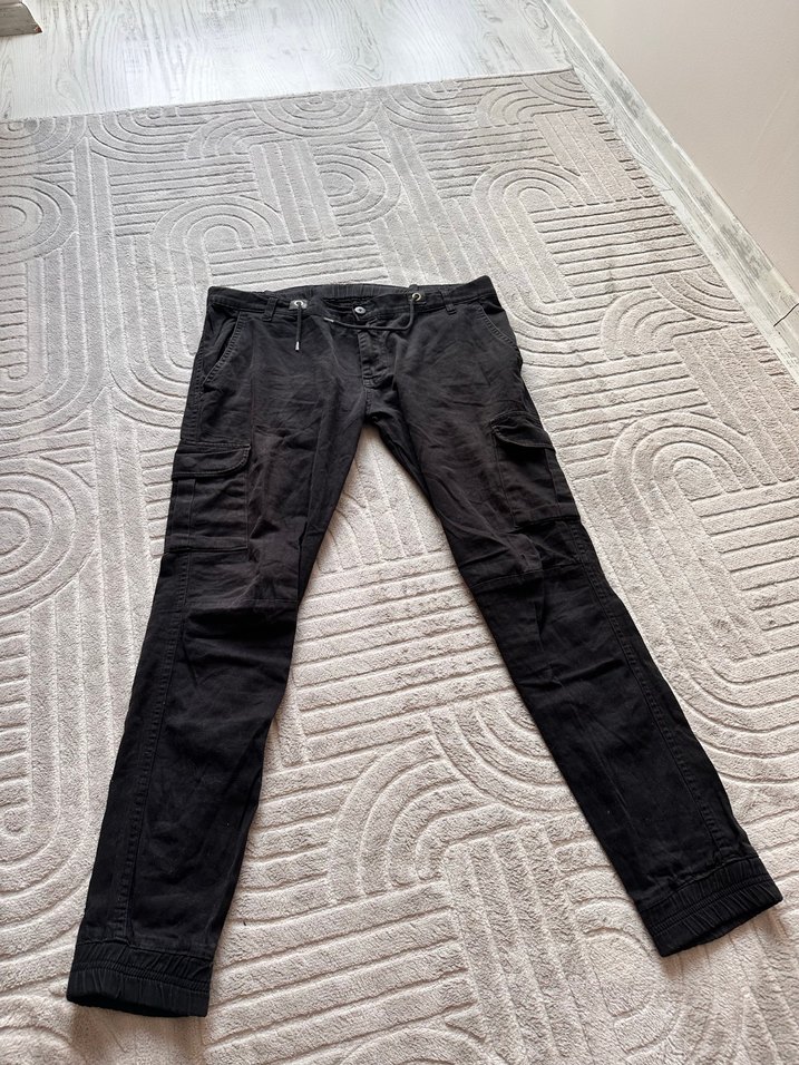 Erkek Siyah Rahat Kesim Denim Pantolon - Görsel 2