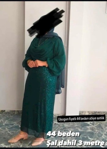 Yeşil Drapeli Uzun Abiye Elbise