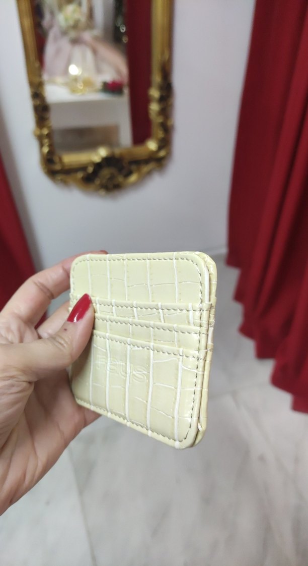 Beyaz Yılan Derisi Desenli Kadın Cüzdanı - Görsel 2