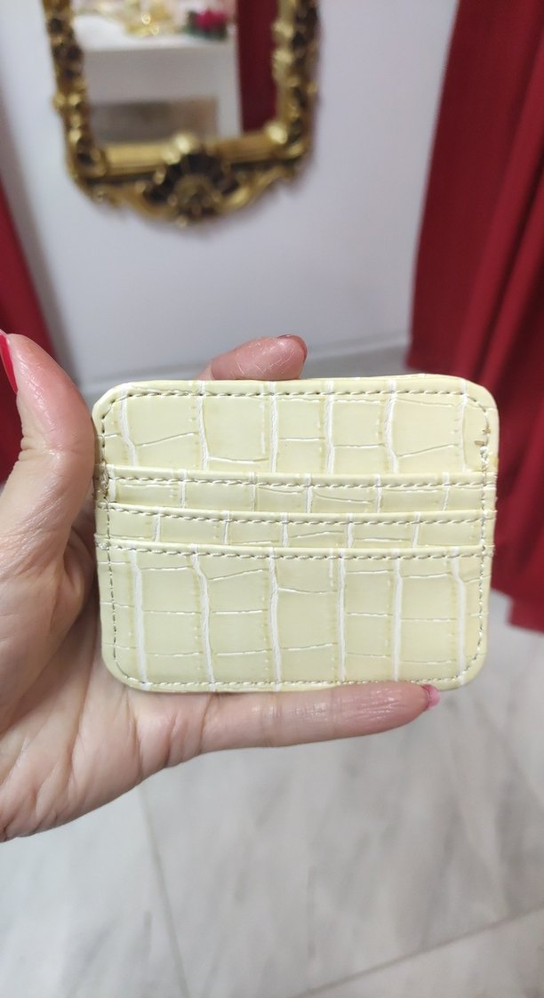 Beyaz Yılan Derisi Desenli Kadın Cüzdanı - Görsel 5