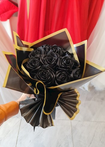 Siyah Çiçekli Kurdele Broş - Görsel 3