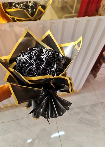 Siyah Çiçekli Kurdele Broş - Görsel 5