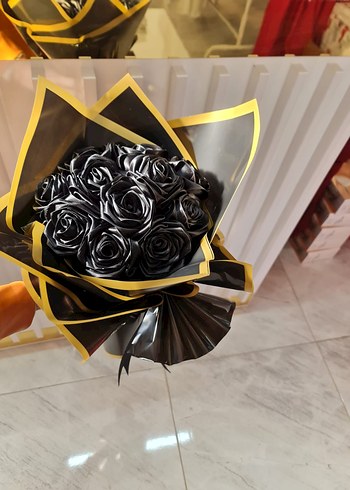 Siyah Çiçekli Kurdele Broş - Görsel 4