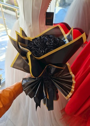 Siyah Çiçekli Kurdele Broş - Görsel 2