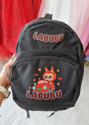 Labubu Desenli Siyah Çocuk Okul Çantası - Görsel 2