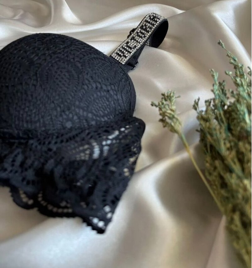 Victoria's secret Dantel İşlemeli Siyah Goth Sütyen Takımı - Görsel 3
