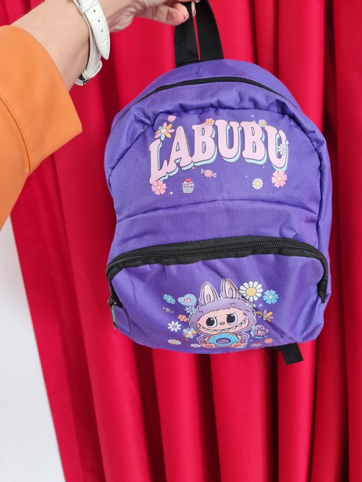 Mor Çocuk Okul Çantası LABUBU - Görsel 4
