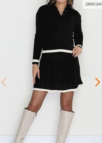 Beyaz siyah Kısa Triko takim - Görsel 3