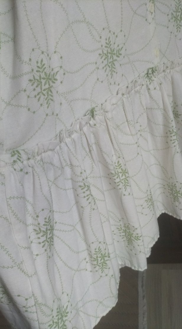 Nakışlı, Uzun, Beyaz Keten Kadın Elbise - Görsel 4