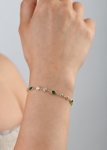 swarovski Renkli Taşlı Gümüş Bileklik