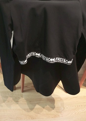 Siyah Uzun Kollu Crop Top .etek.kiz cocuguna - Görsel 4