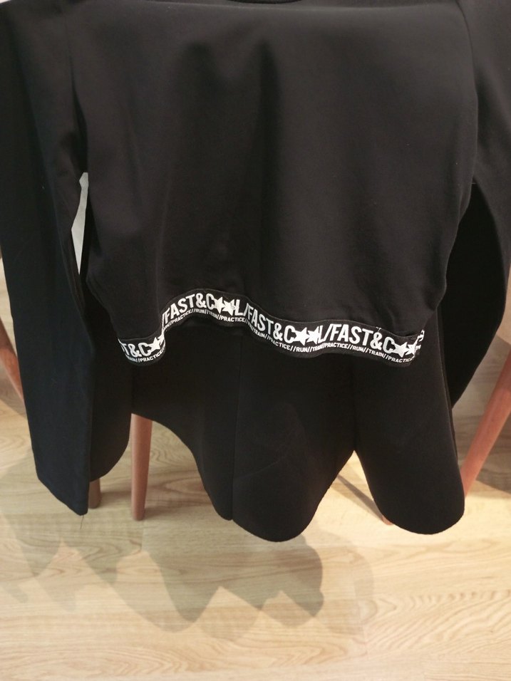 Siyah Uzun Kollu Crop Top .etek.kiz cocuguna - Görsel 4