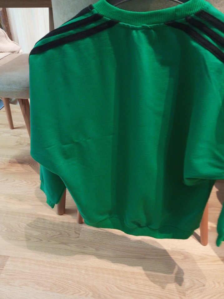 Yeşil Adidas Oversize Kısa Kollu Sweatshirt takim - Görsel 3