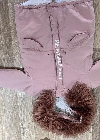 Kürklü Kapüşonlu Pembe Kız Mont zara