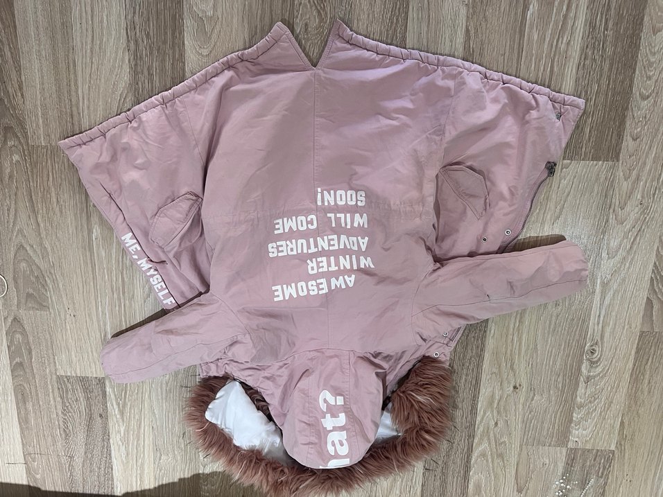 Kürklü Kapüşonlu Pembe Kız Mont zara - Görsel 3