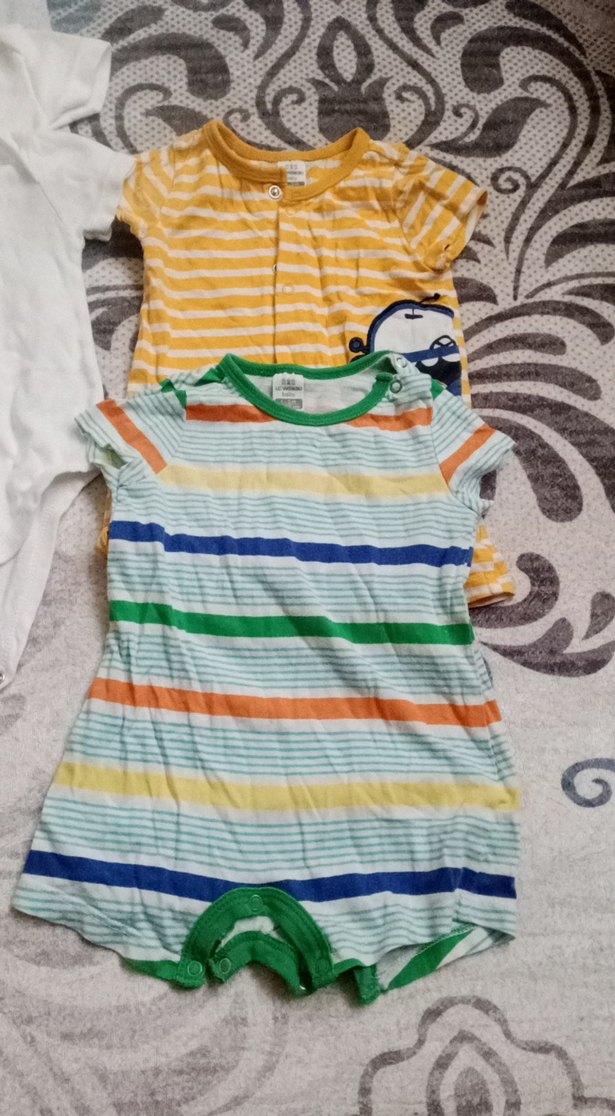 Çok Renkli Bebek Kısa Kollu Body - Görsel 2